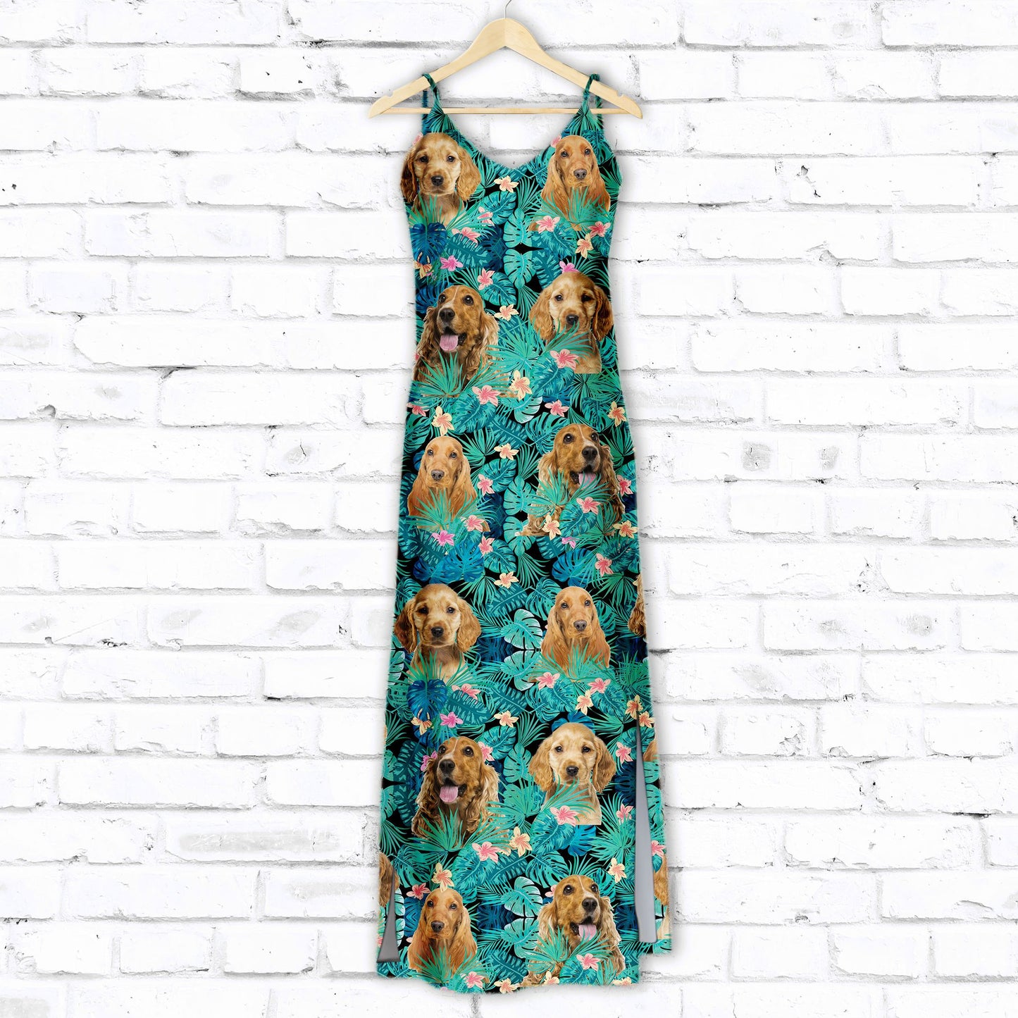 English Cocker Spaniel Tropical T1607 - Hawaiian Dress