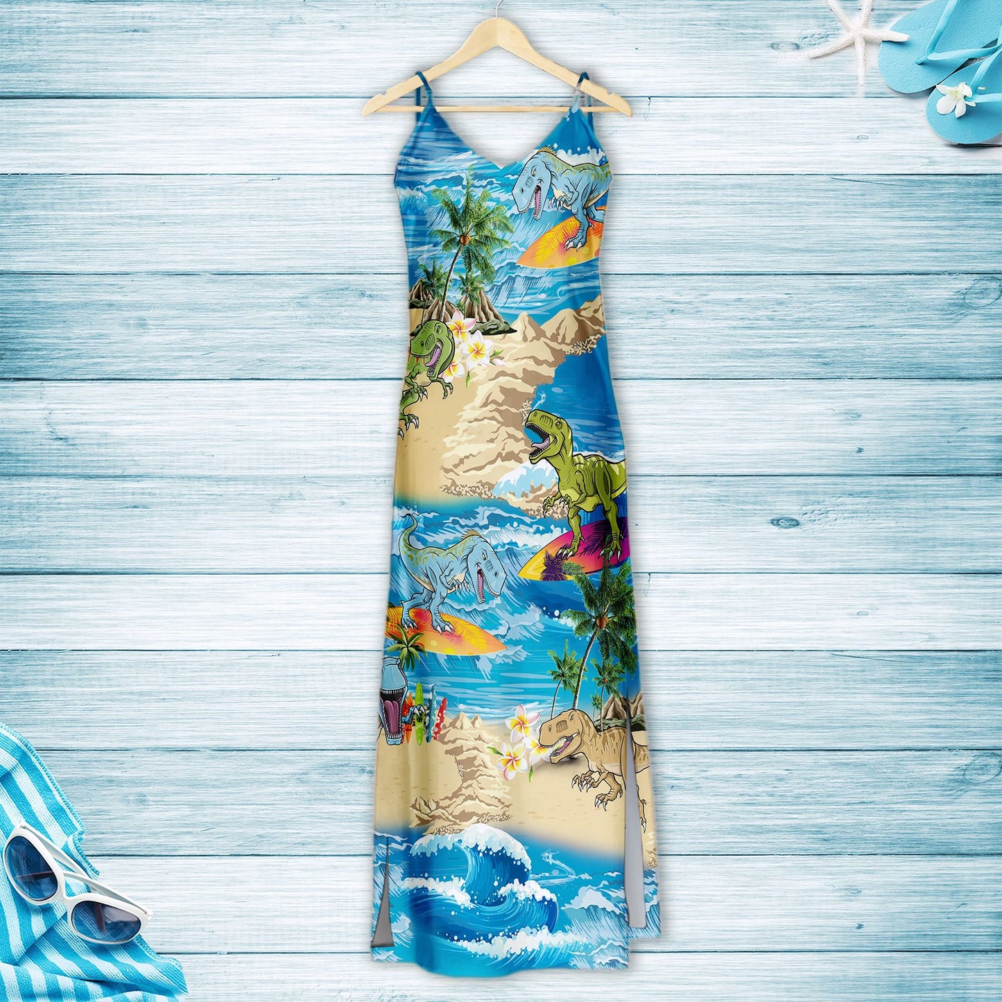 Dinosaur Summer Vacation G5717 - Hawaiian Dress