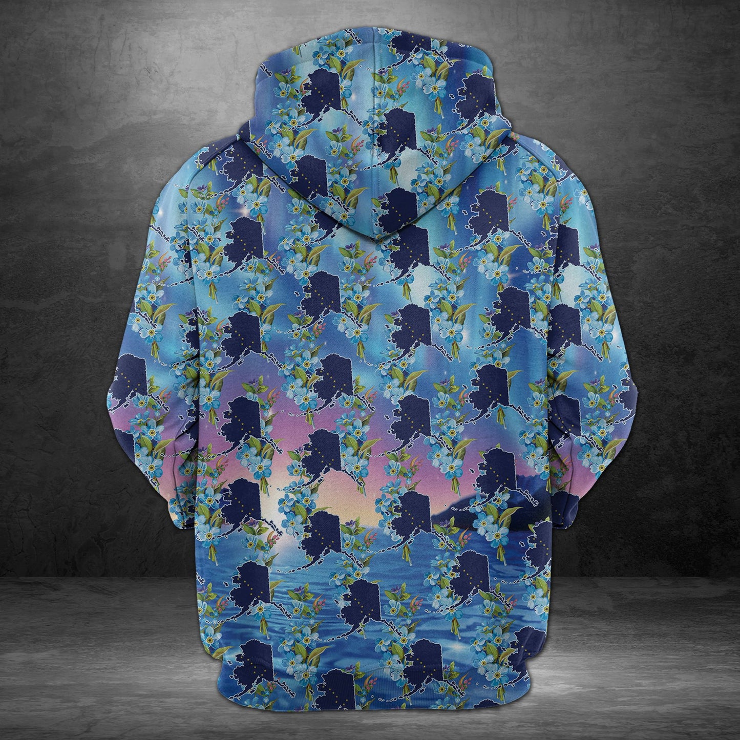 Alaska Aurora Alpine Forget Me Not Flower H4821 - All Over Print Unisex Hoodie