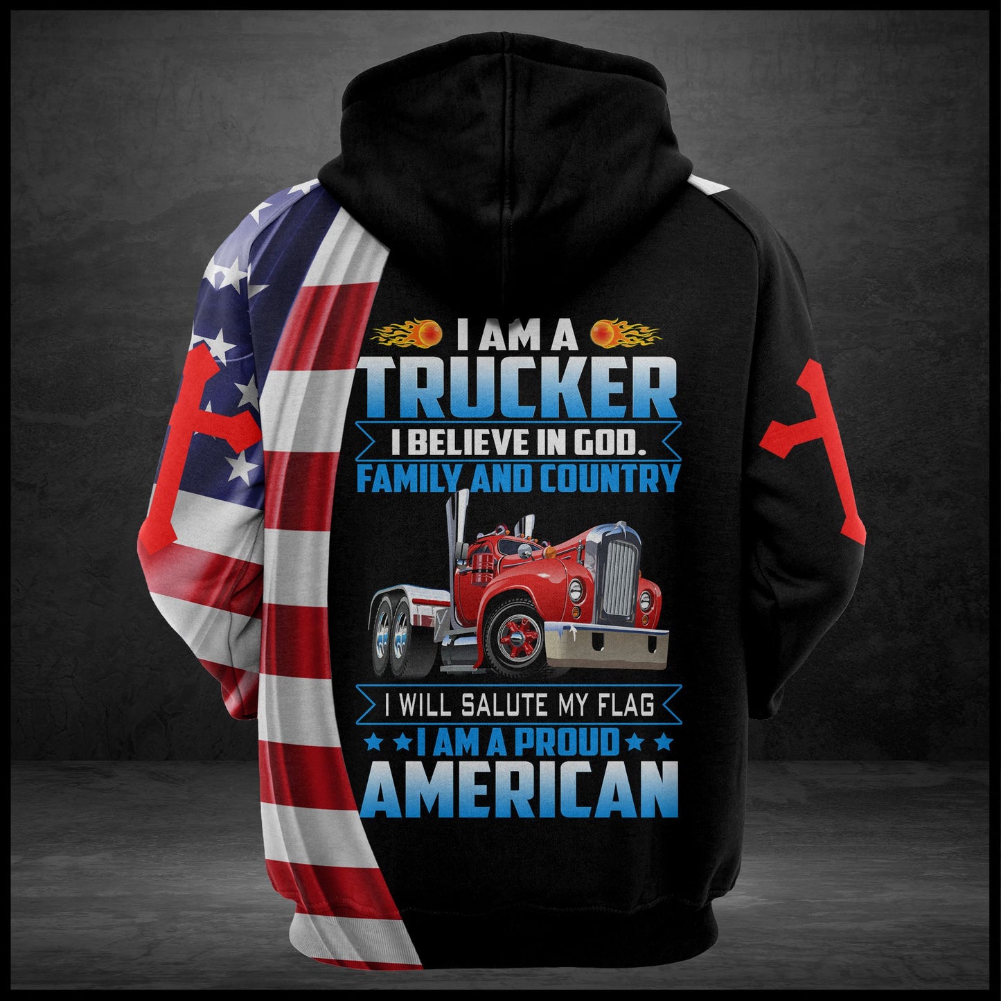 Trucker USA T1008 - All Over Print Unisex Hoodie