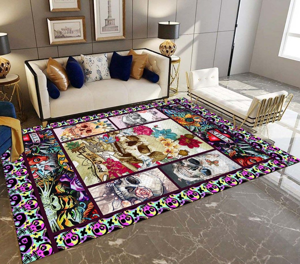 Skull Day Of The Dead D1408 Rectangle Rug