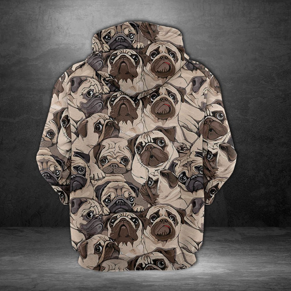 Cute Pugs H21821 - All Over Print Unisex Hoodie