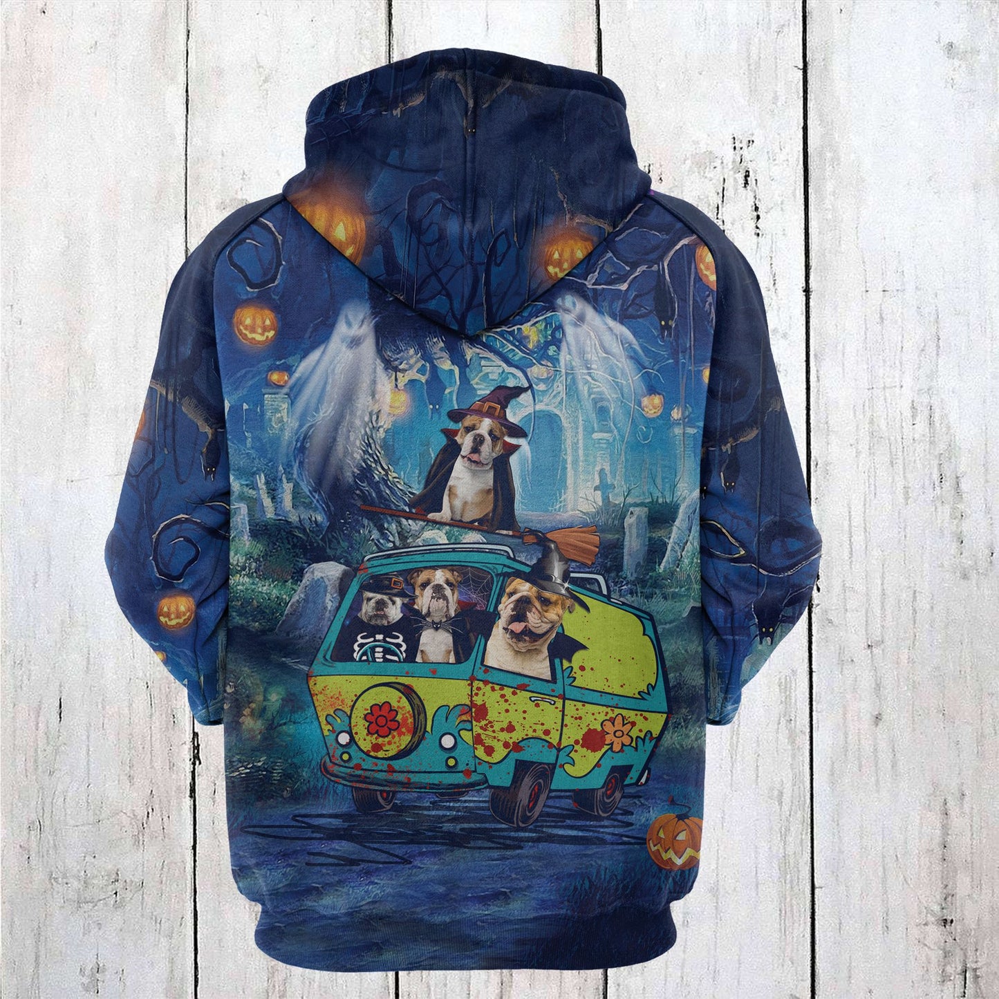 Bulldog Night Halloween T2408 - All Over Print Unisex Hoodie