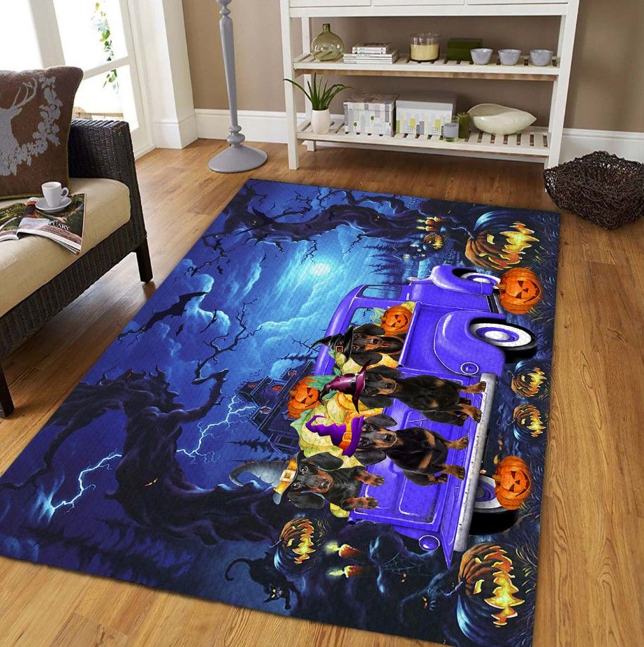 Black Dachshund Halloween Night D2708 Rectangle Rug