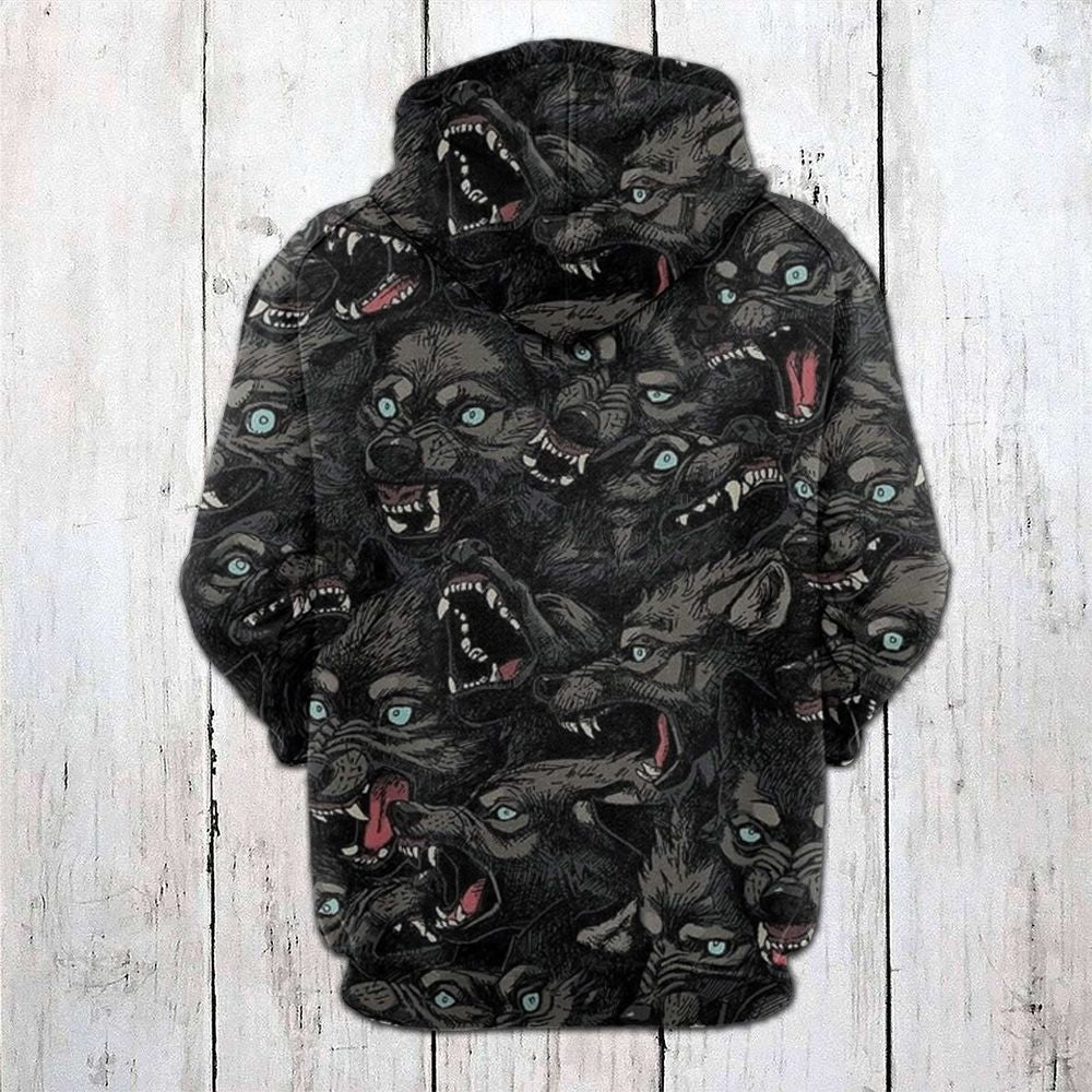 Angry Wolf H31814 - All Over Print Unisex Hoodie