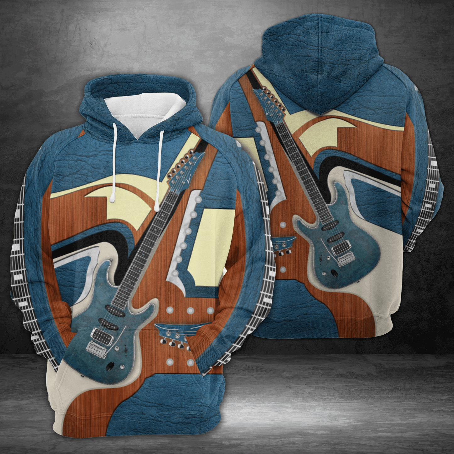 Electric Guitar HT02906 - All Over Print Unisex Hoodie