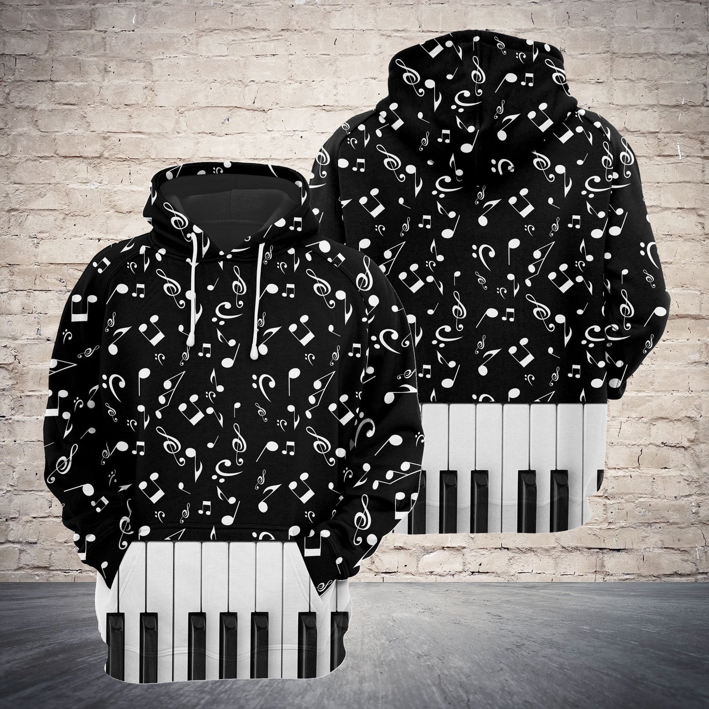 Piano Music Notes Pattern TG5907 - All Over Print Unisex Hoodie