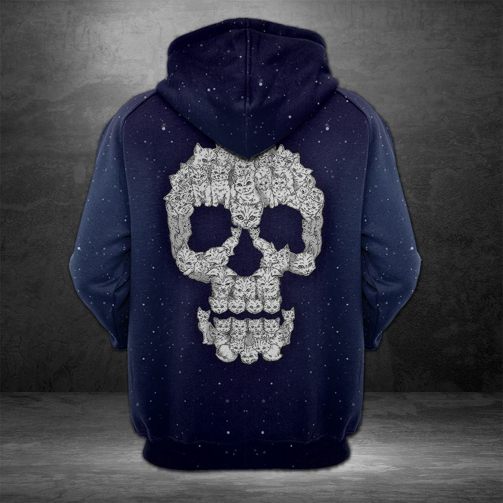 Sugar Skull Cat HT04907 - All Over Print Unisex Hoodie