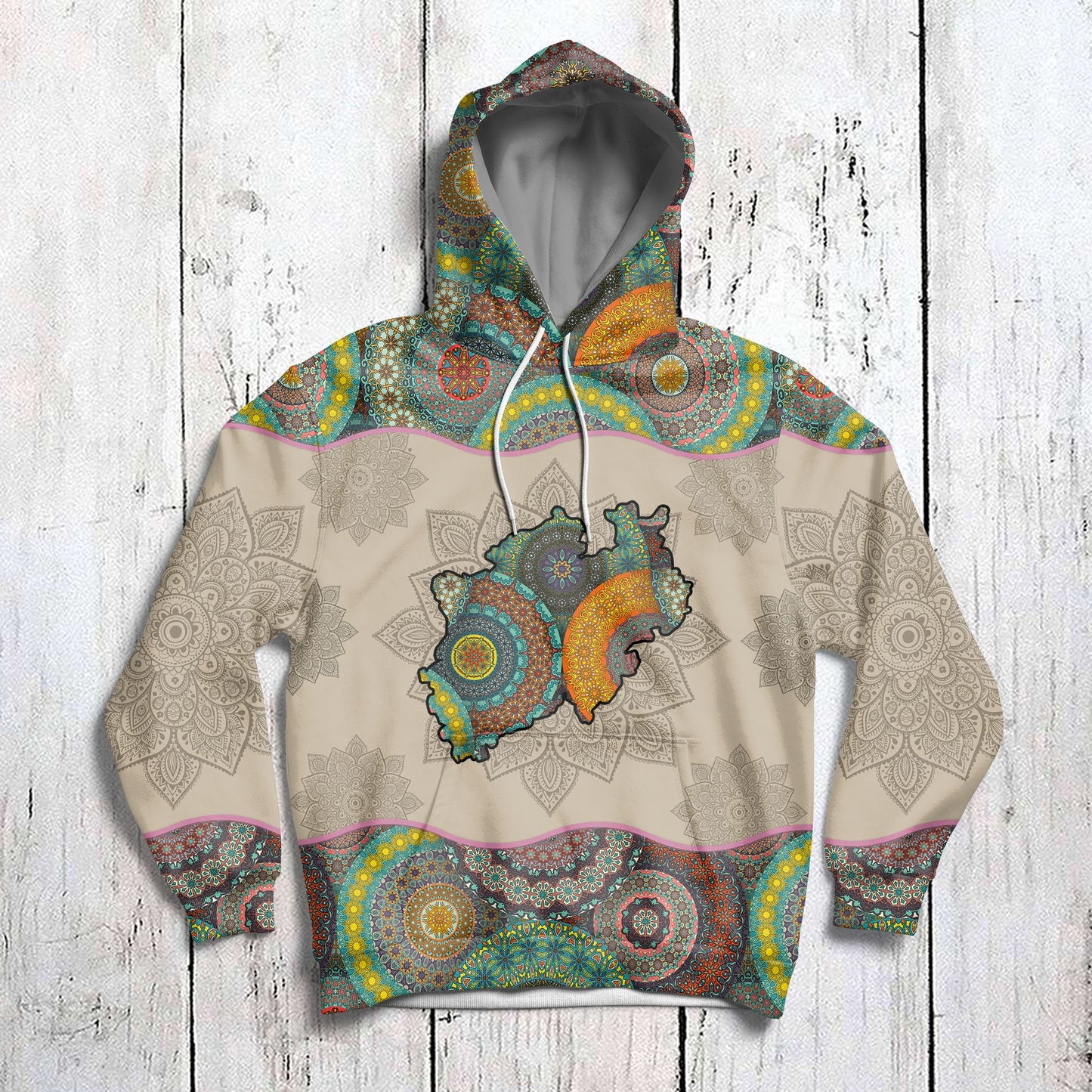 Awesome North Rhine-Westphalia Mandala H7931 - All Over Print Unisex Hoodie