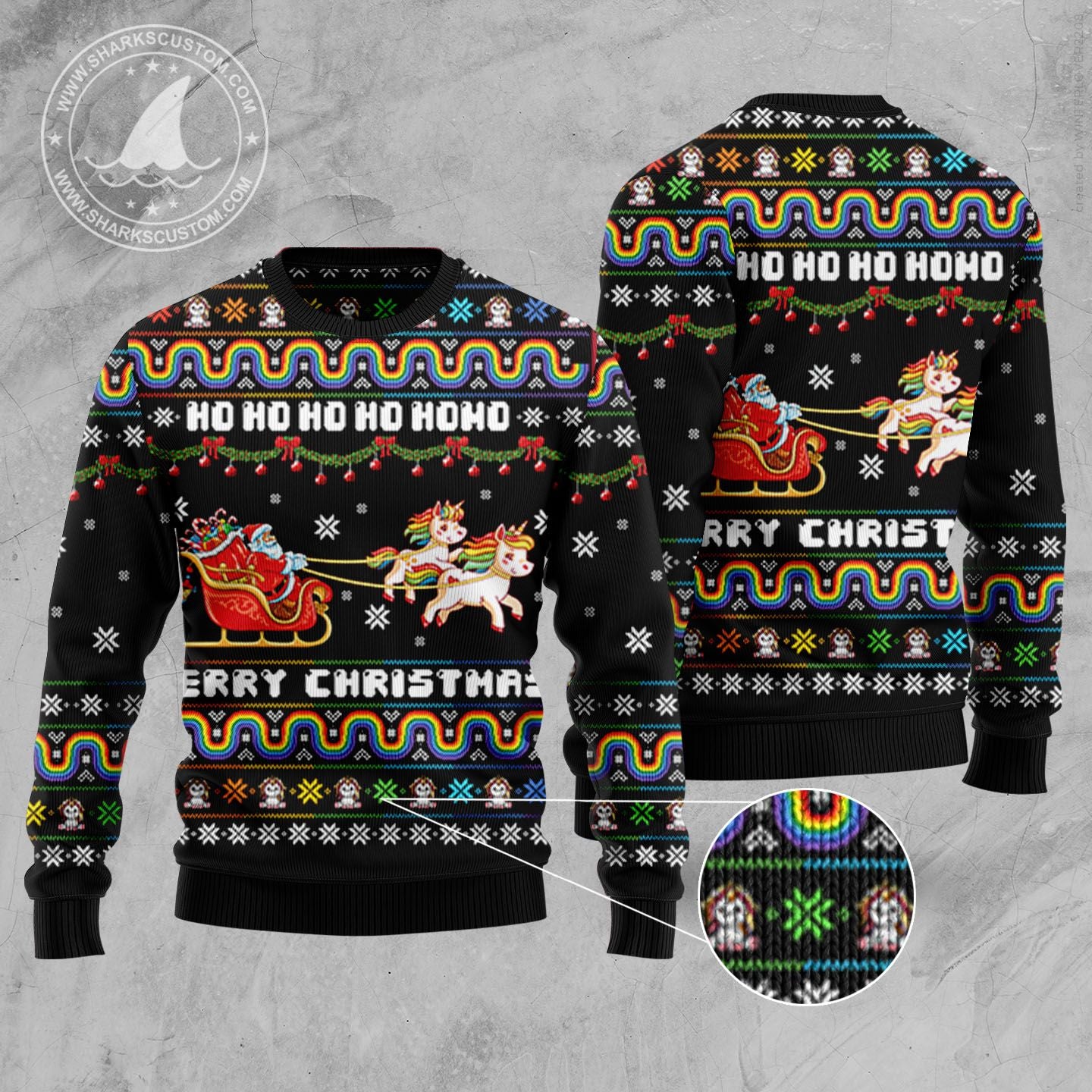 Unicorn Merry Christmas D2409 Ugly Christmas Sweater