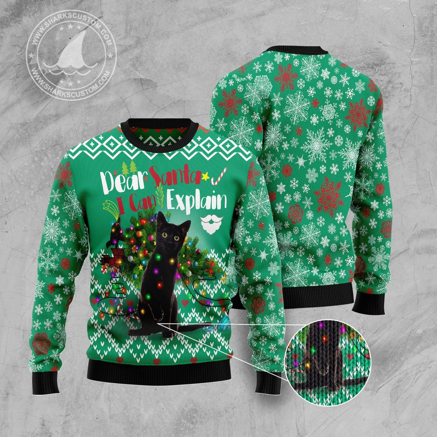 Black Cat I Can Explain Christmas T239 Ugly Christmas Sweater