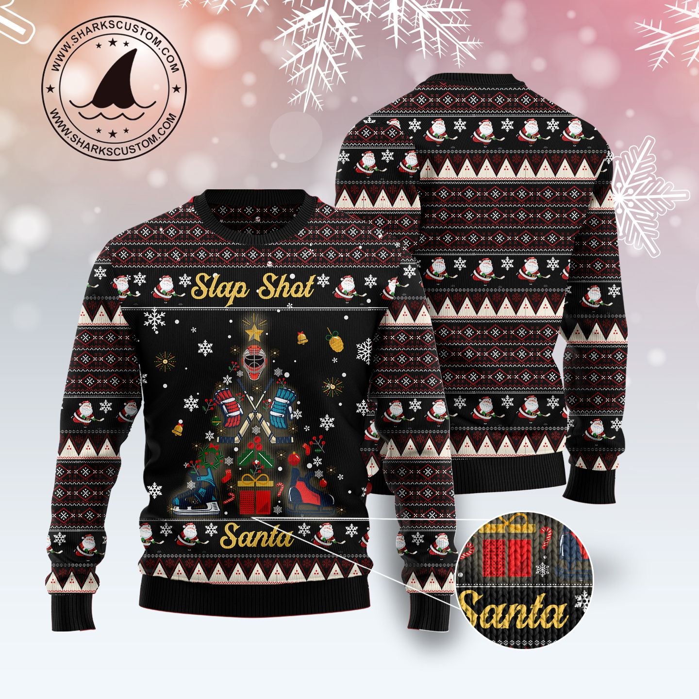 Slap Shot Santa Christmas TG5925 Ugly Christmas Sweater