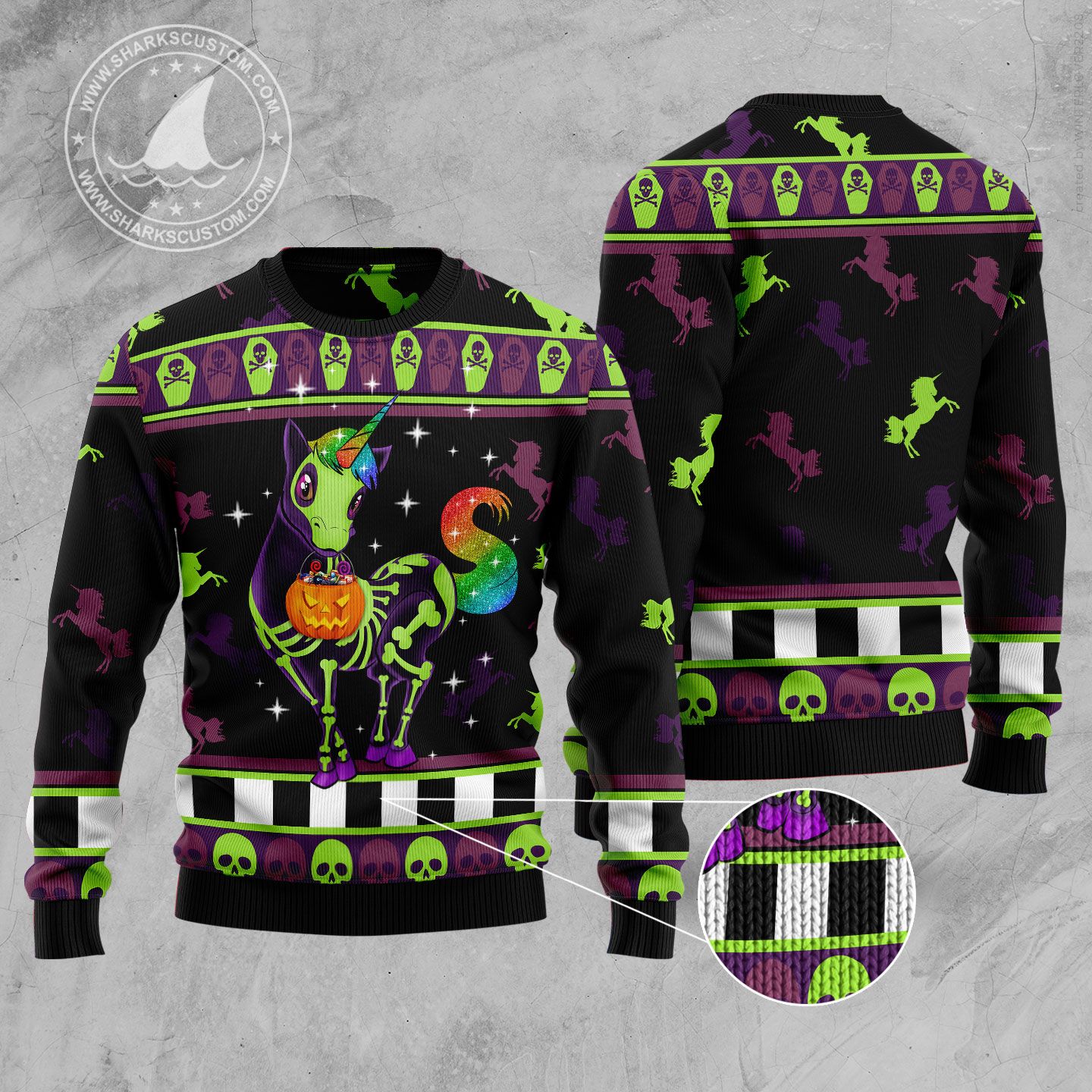 Unicorn Pumpkin Halloween T289 Halloween Sweater