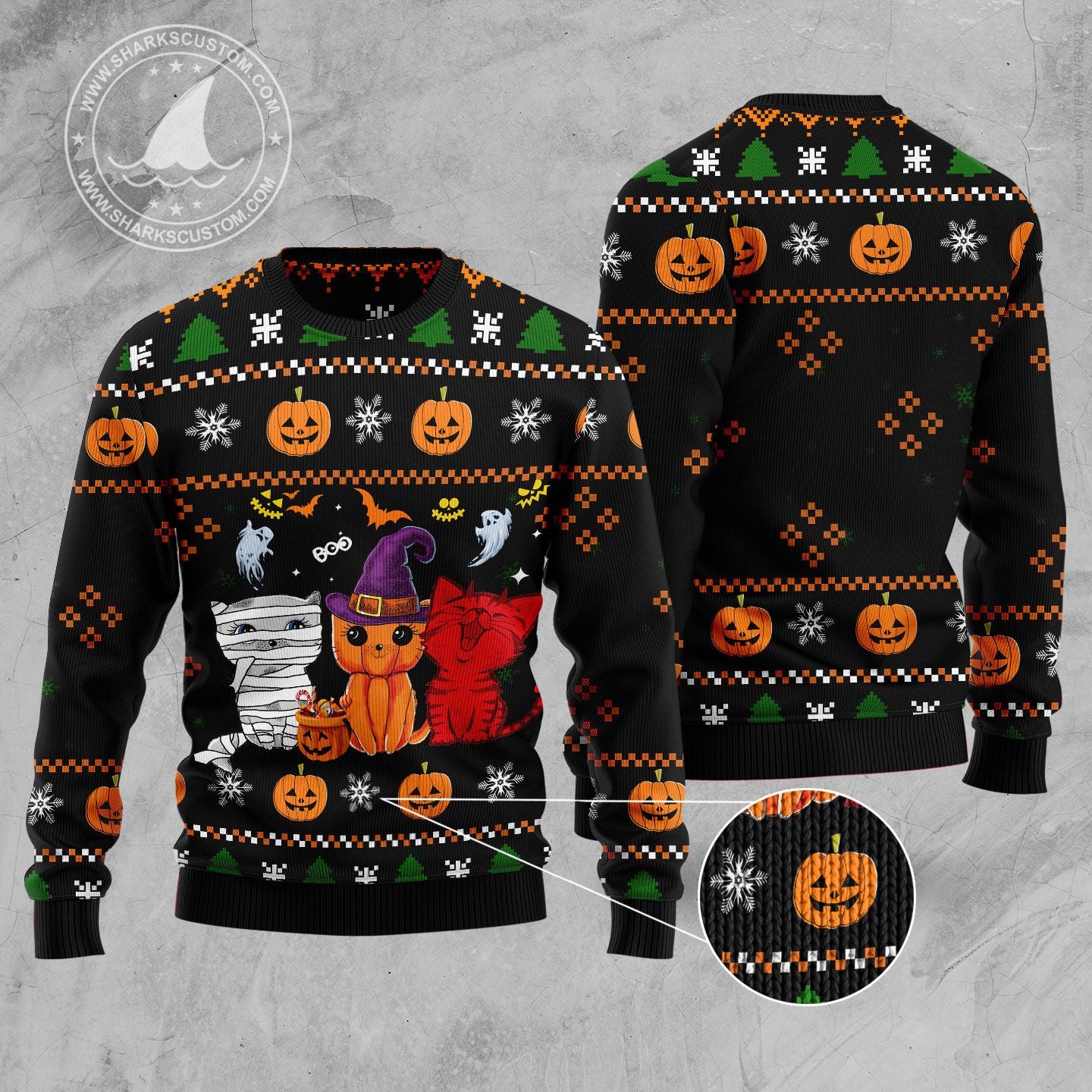 Three Cats Halloween T289 Halloween Sweater