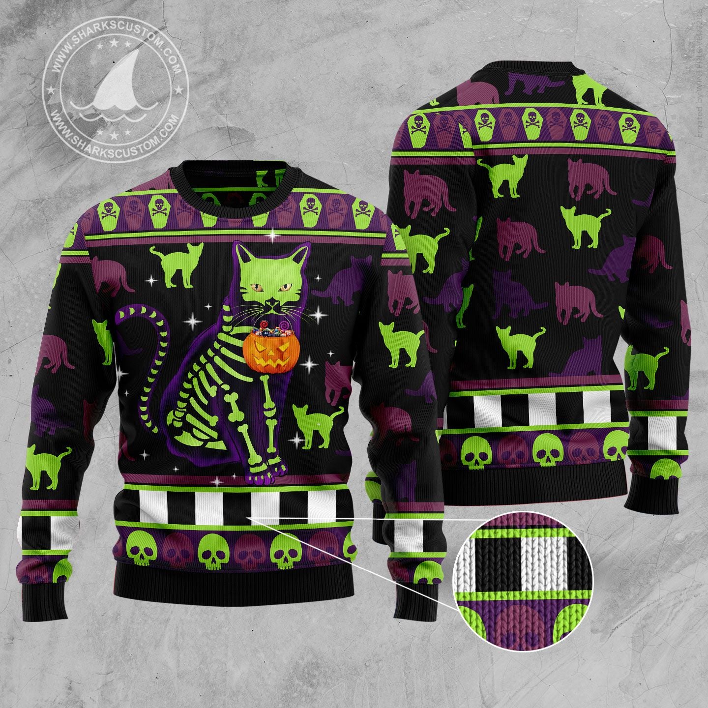 Cat Pumpkin T299 Halloween Sweater