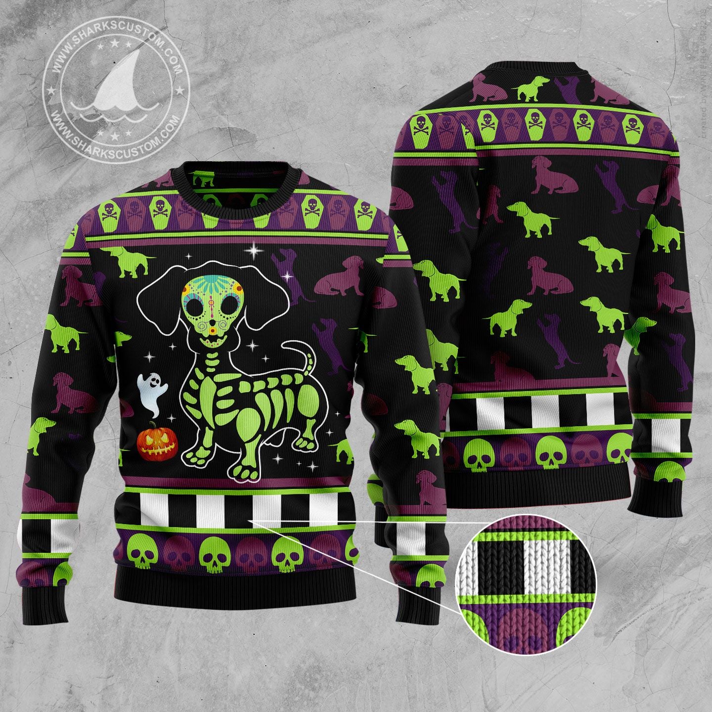 Dachshund Pumpkin T299 Halloween Sweater