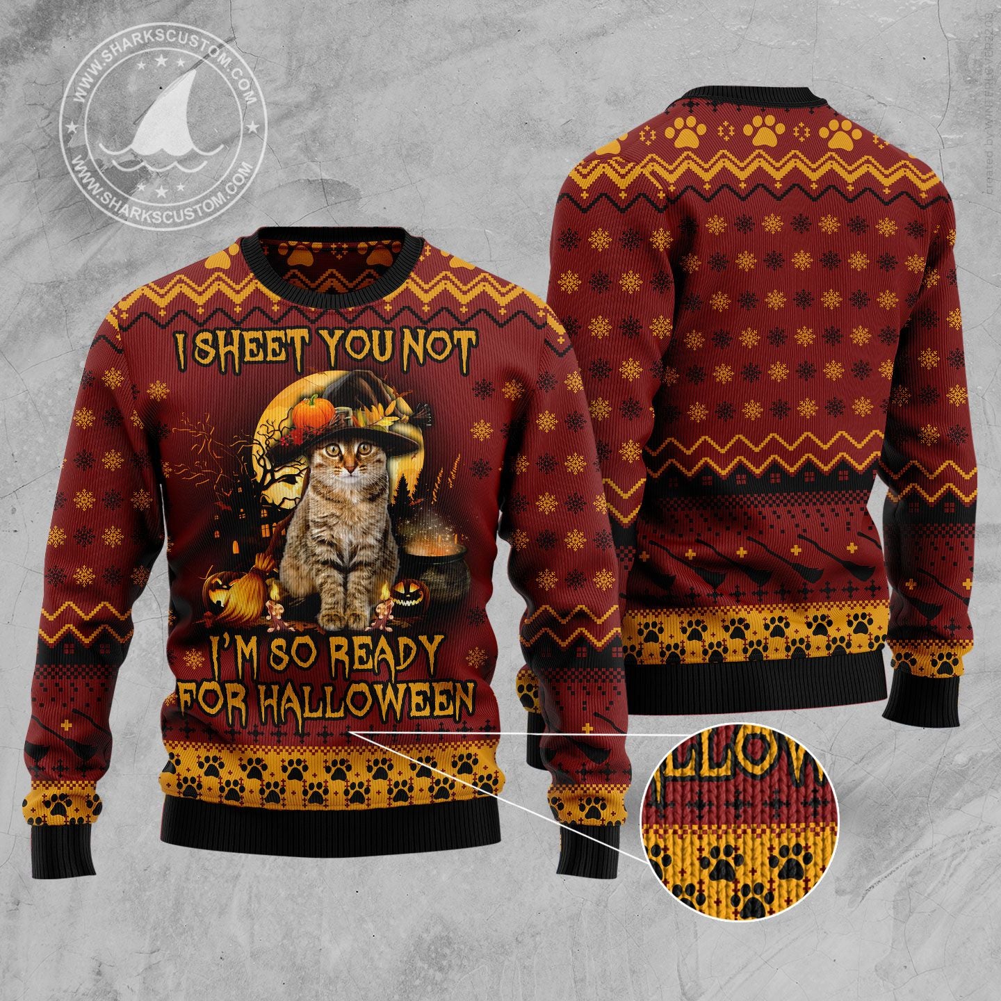 Cat Ready For Halloween T299 Halloween Sweater