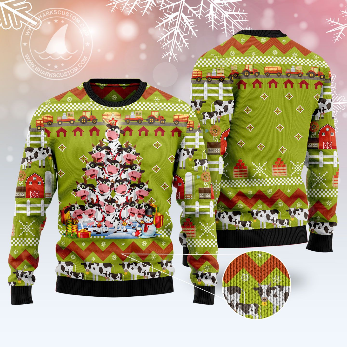 Cow Pine Tree Christmas T299 Ugly Christmas Sweater