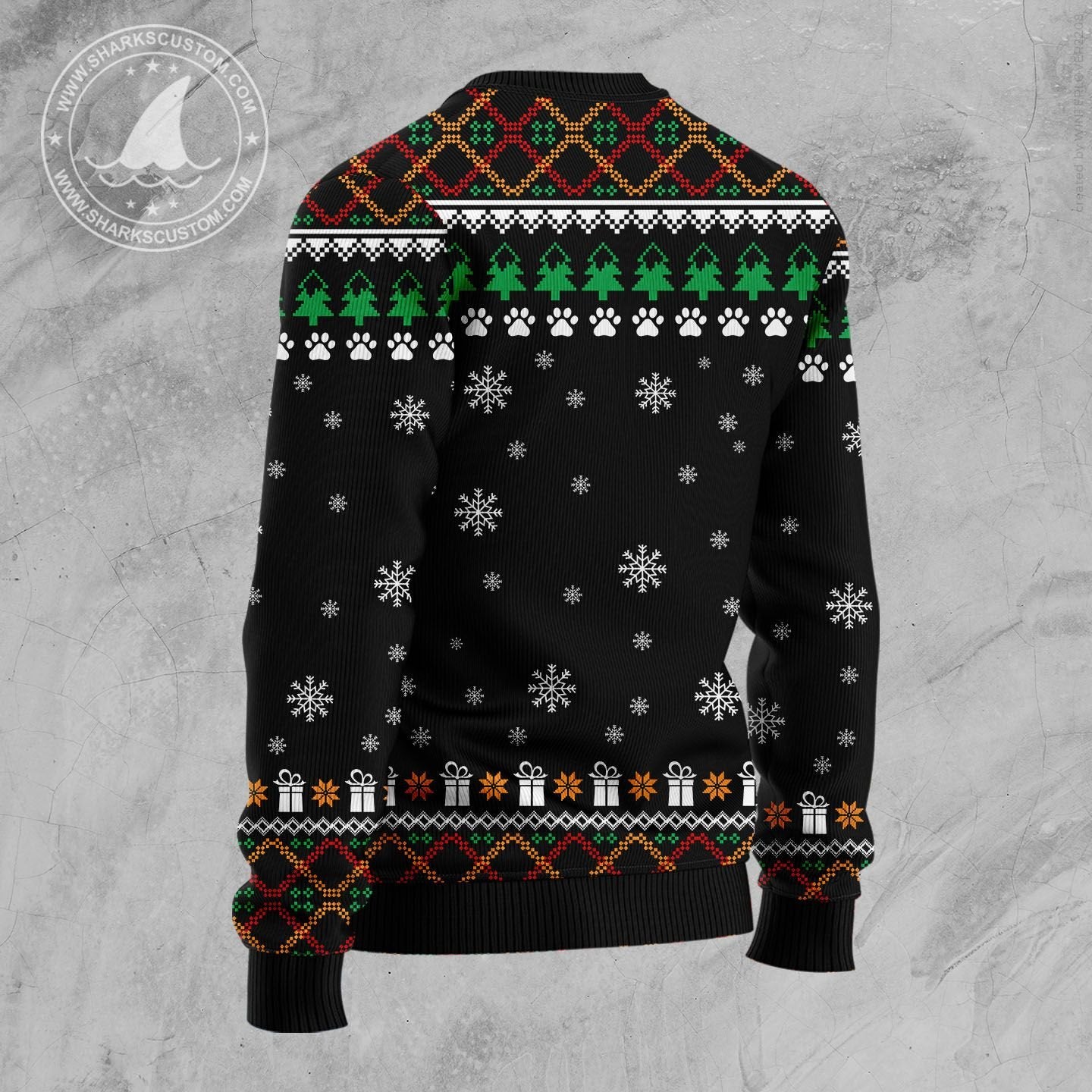 Pomeranian and Red Truck D3009 Ugly Christmas Sweater