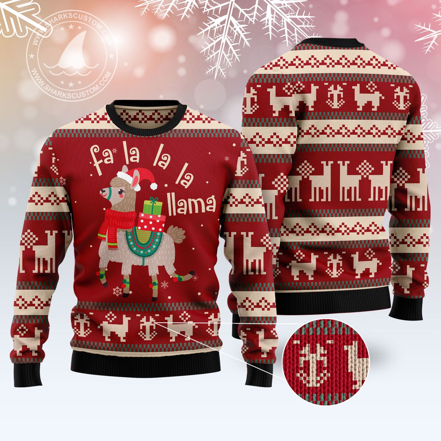 Llama Lalala T309 Ugly Christmas Sweater