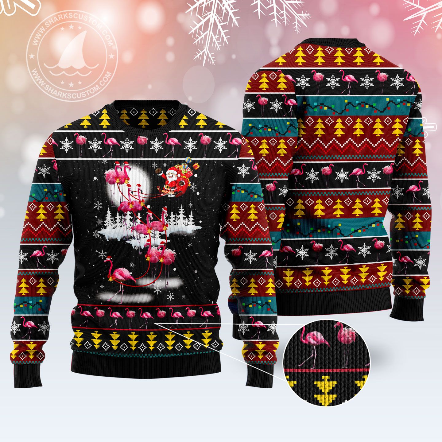 Flamingo Reindeer T210 Ugly Christmas Sweater