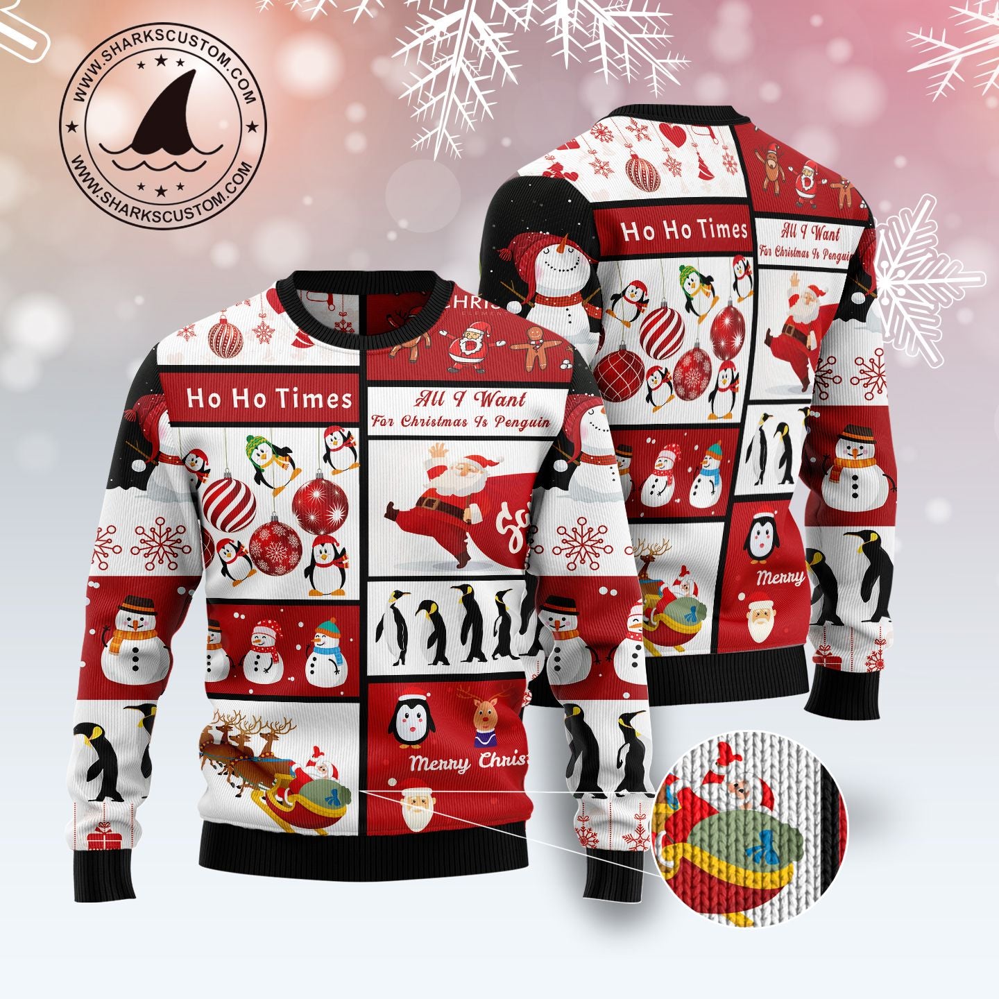 Cute Penguin Santa Claus TG5105 Ugly Christmas Sweater