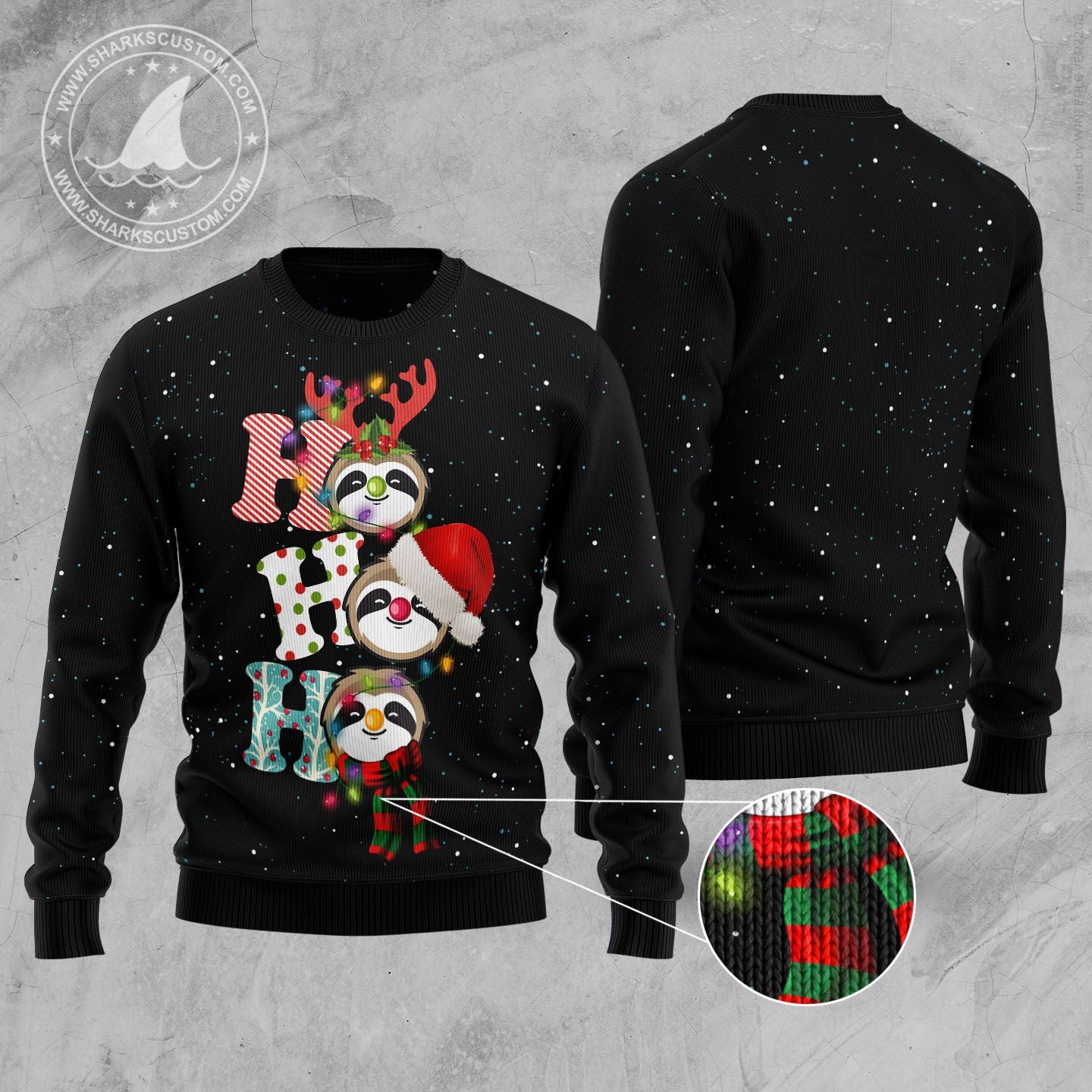 Sloth Ho Ho Ho D0610 Ugly Christmas Sweater