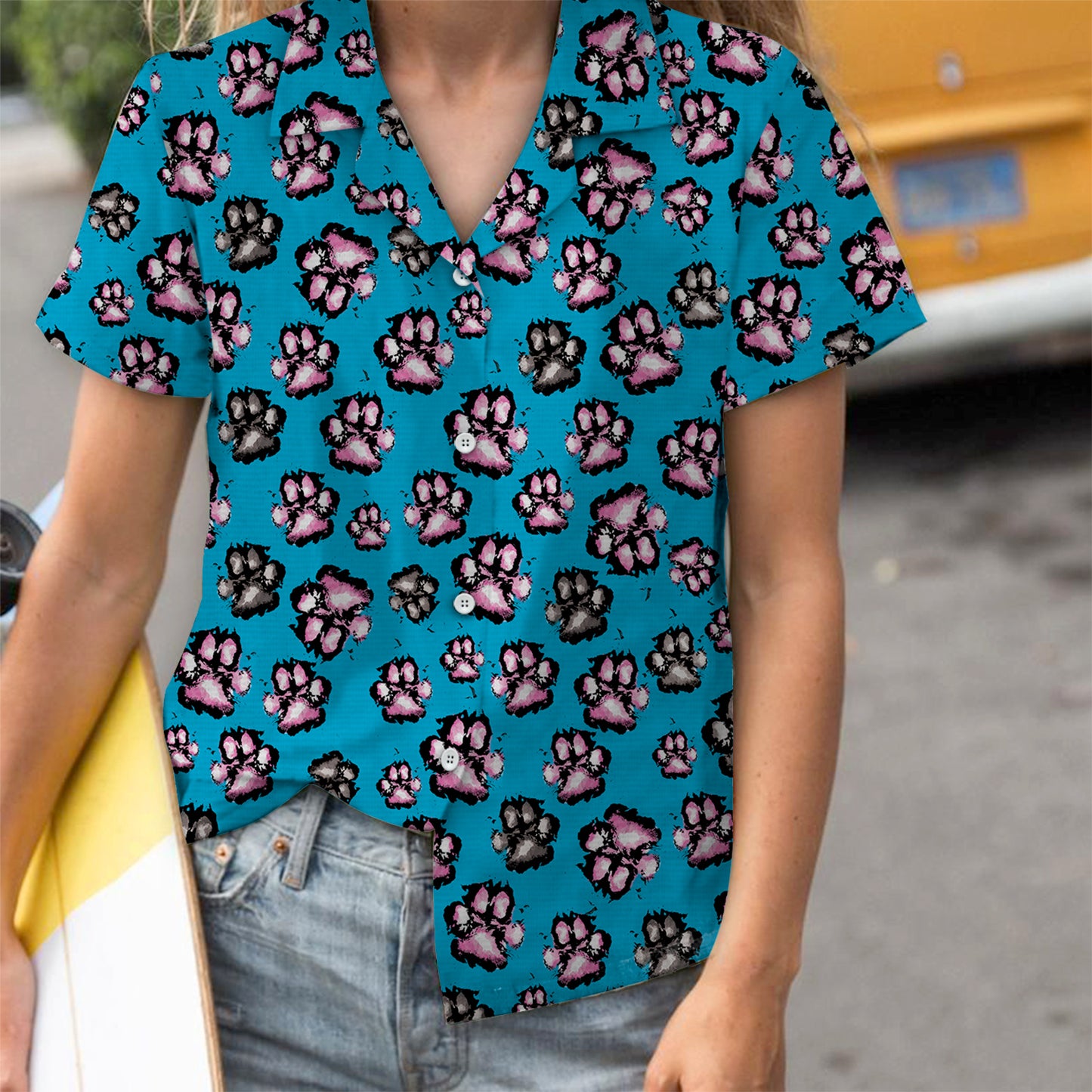 Hawaiian Hawaiian Shirt Unisex Women Men Couples Matching Friends Funny Family Hawaii Shirt Holiday Gifts For Dog Pet Lovers (plus size available) - Pawprints Pattern TY1904212