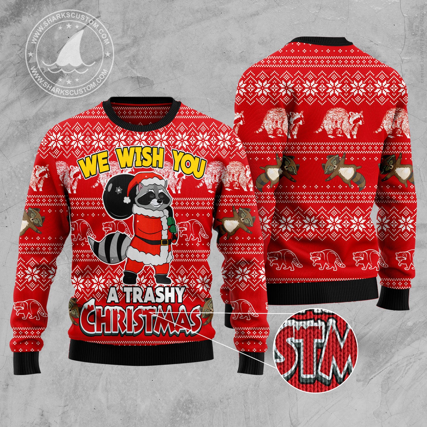 Raccoon We Wish You A Trashy Christmas HT100810 Ugly Christmas Sweater