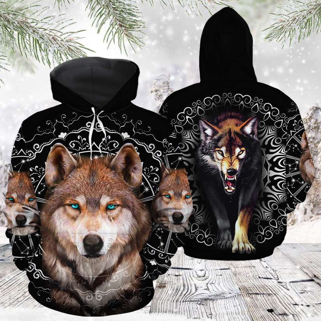 Awesome Wolf TG51216 - All Over Print Unisex Hoodie unisex womens & mens, couples matching, friends, wolf lover, funny family hoodie gifts (plus size available)