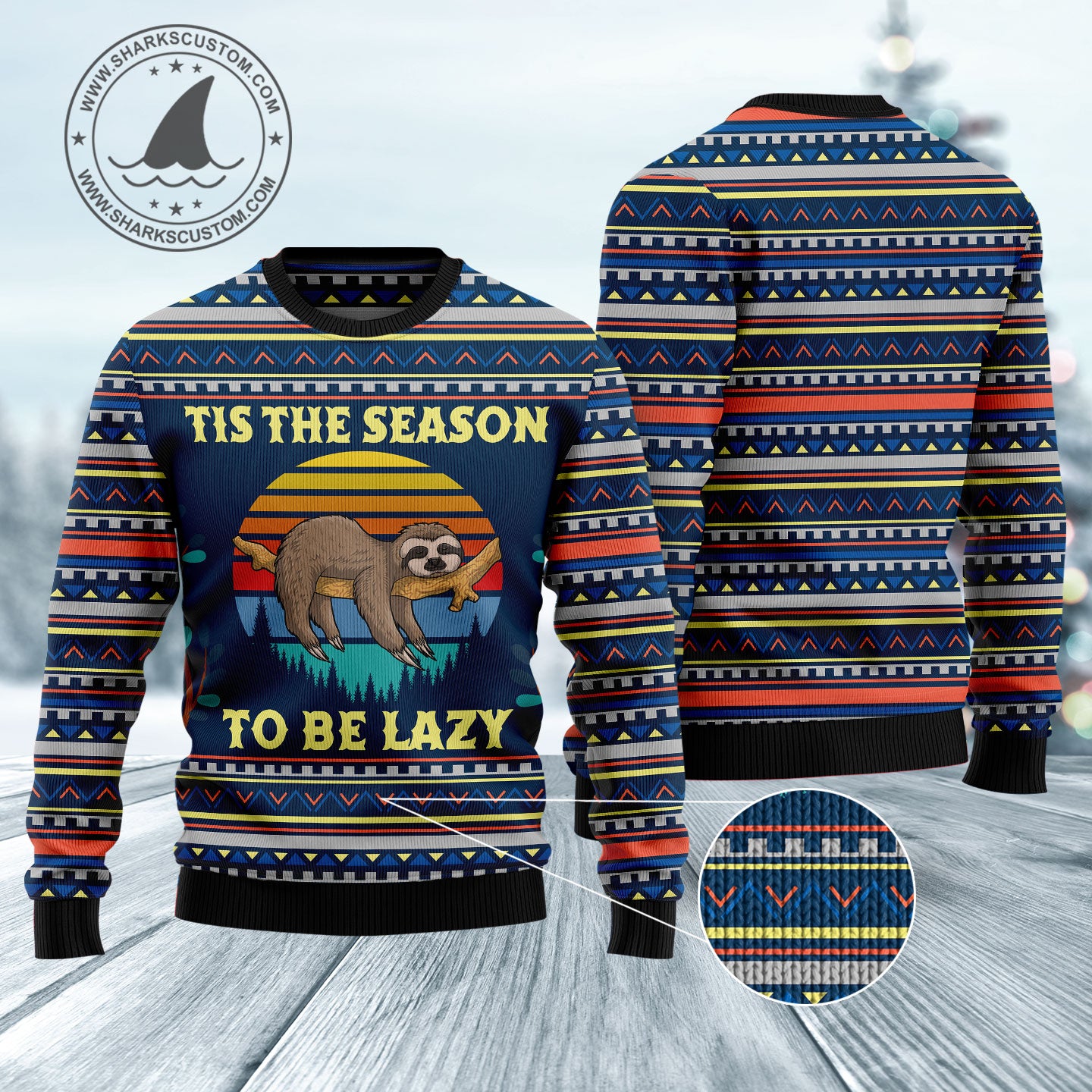 Sloth Tis the season HT051121 Ugly Christmas Sweater