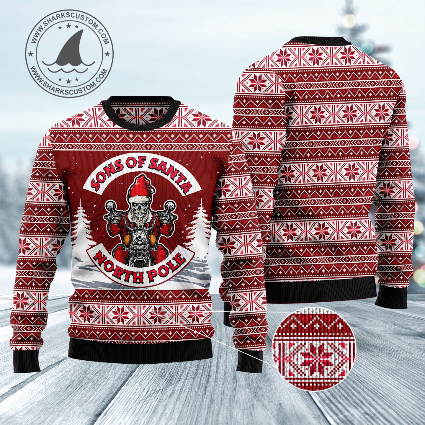 Red Sons of Santa HZ121003 Ugly Christmas Sweater