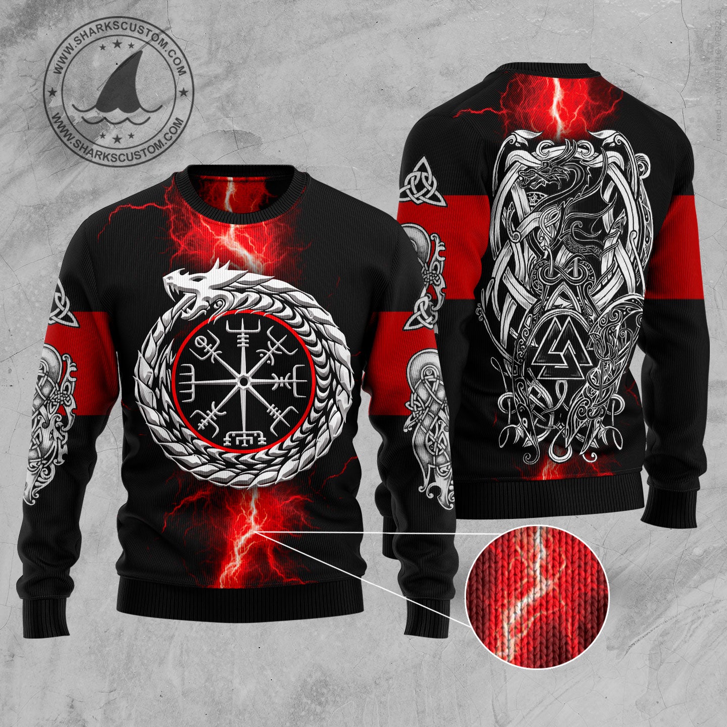 Viking HT271101 unisex womens & mens, couples matching, friends, funny family ugly christmas holiday sweater gifts (plus size available)