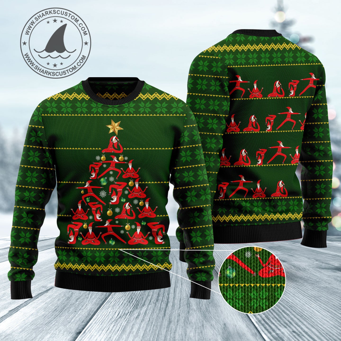 Yoga Christmas HZ102111 Ugly Christmas Sweater