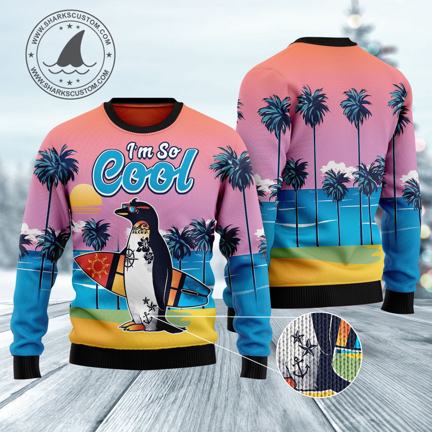 Penguin I'm So Cool HZ102702 Ugly Christmas Sweater