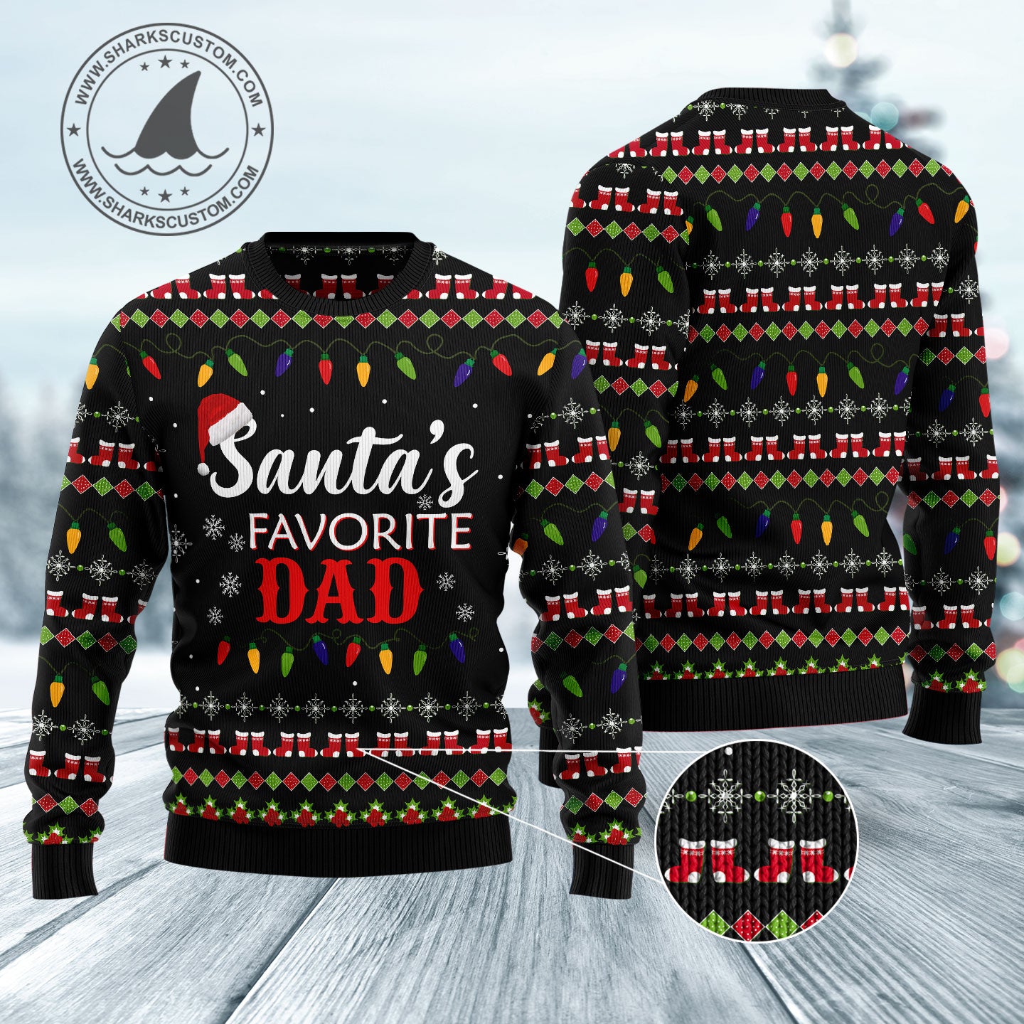 Santa's Favorite Dad HZ102309 Ugly Christmas Sweater