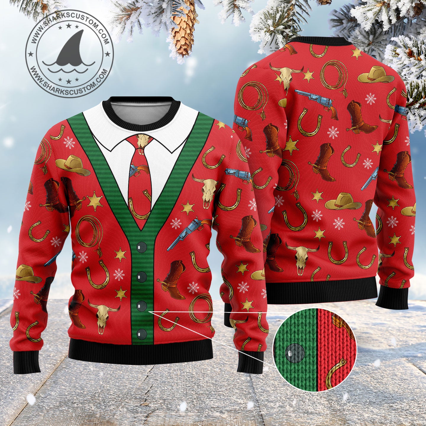 Cowboy HZ101522 Ugly Christmas Sweater