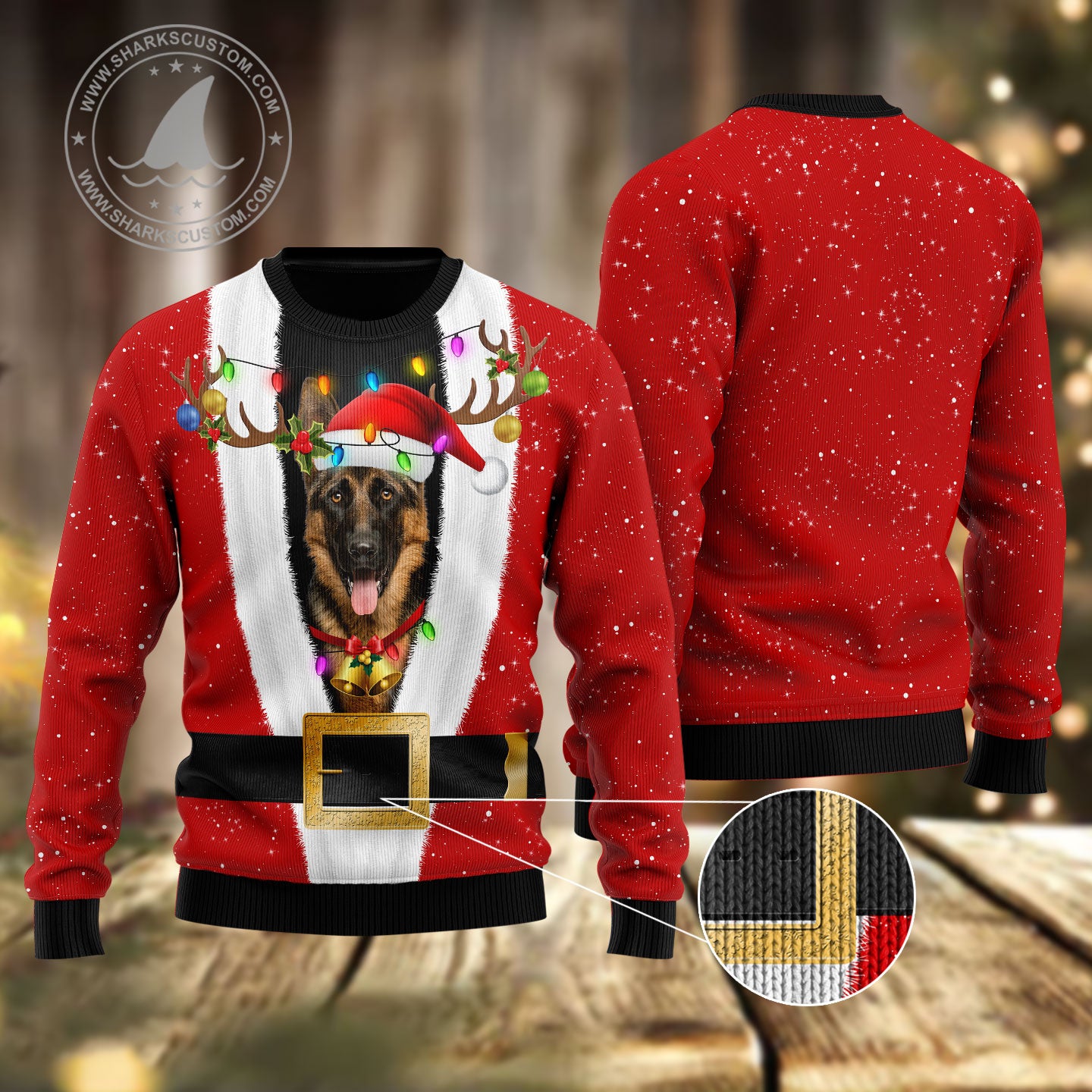 German Shepherd Christmas HZ112601 unisex womens & mens, couples matching, friends, funny family ugly christmas holiday sweater gifts (plus size available)