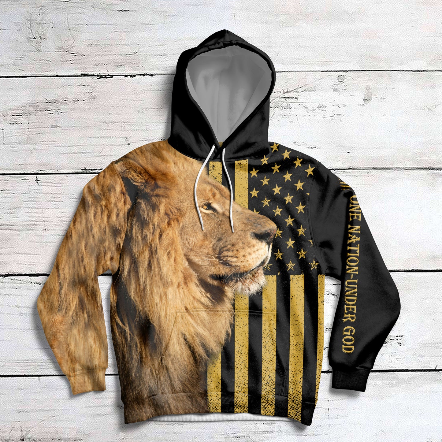 One Nation Under God HZ121611 unisex womens & mens, couples matching, friends, funny family sublimation 3D hoodie christmas holiday gifts (plus size available)