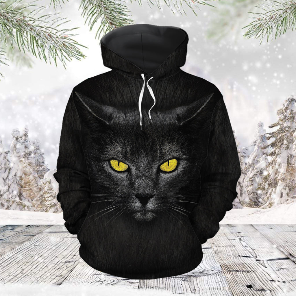 Love Black Cat HZ121420 unisex womens & mens, couples matching, friends, funny family sublimation 3D hoodie christmas holiday gifts (plus size available)