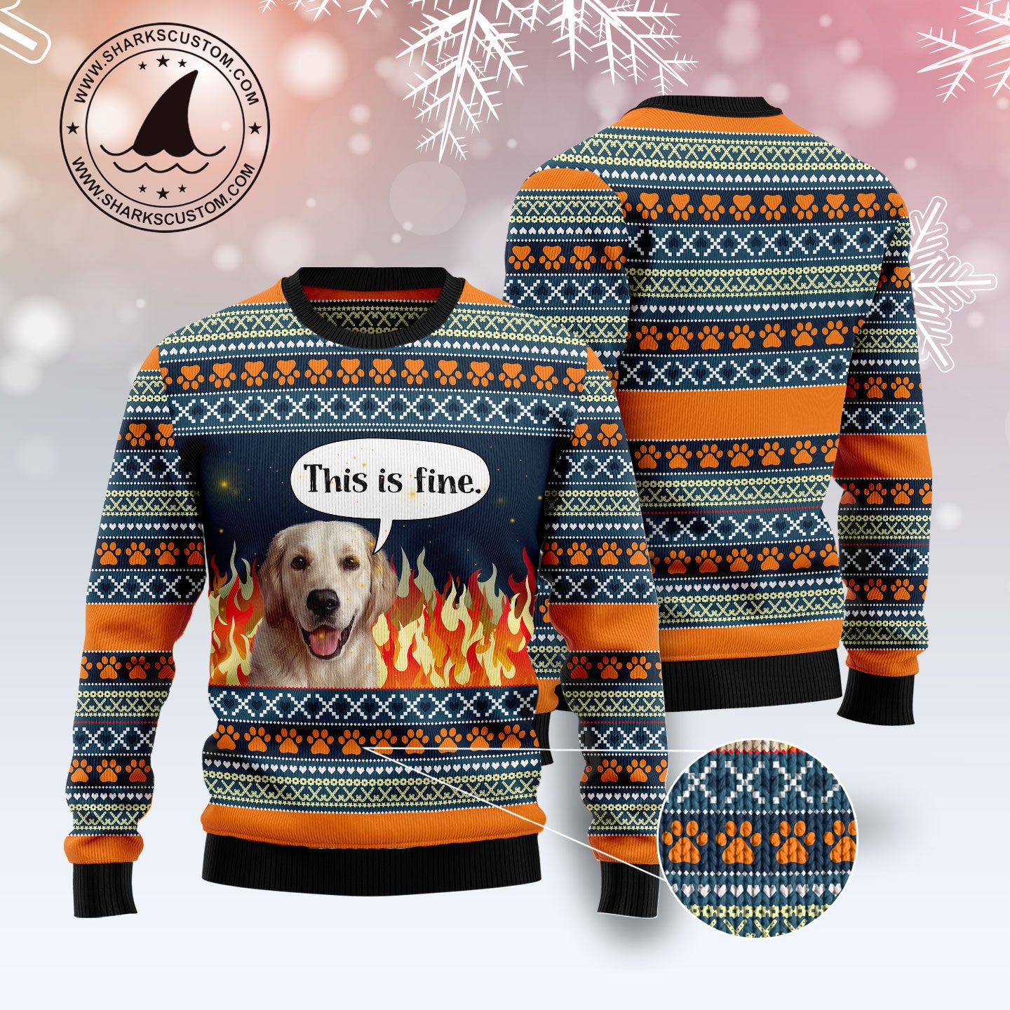 Labrador Retriever Fire TY1410 Ugly Christmas Sweater
