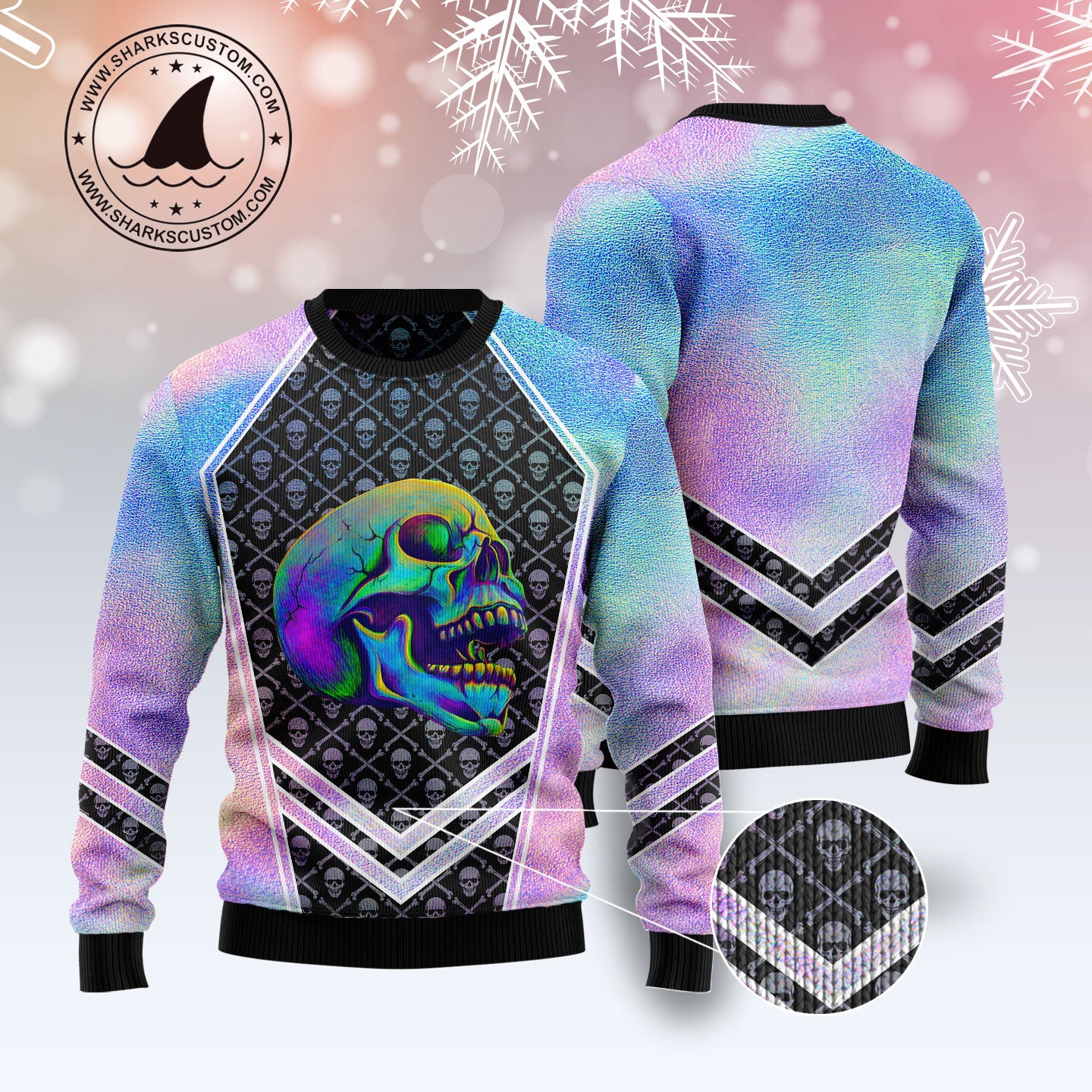 Skull Hologram TY2910 Ugly Christmas Sweater