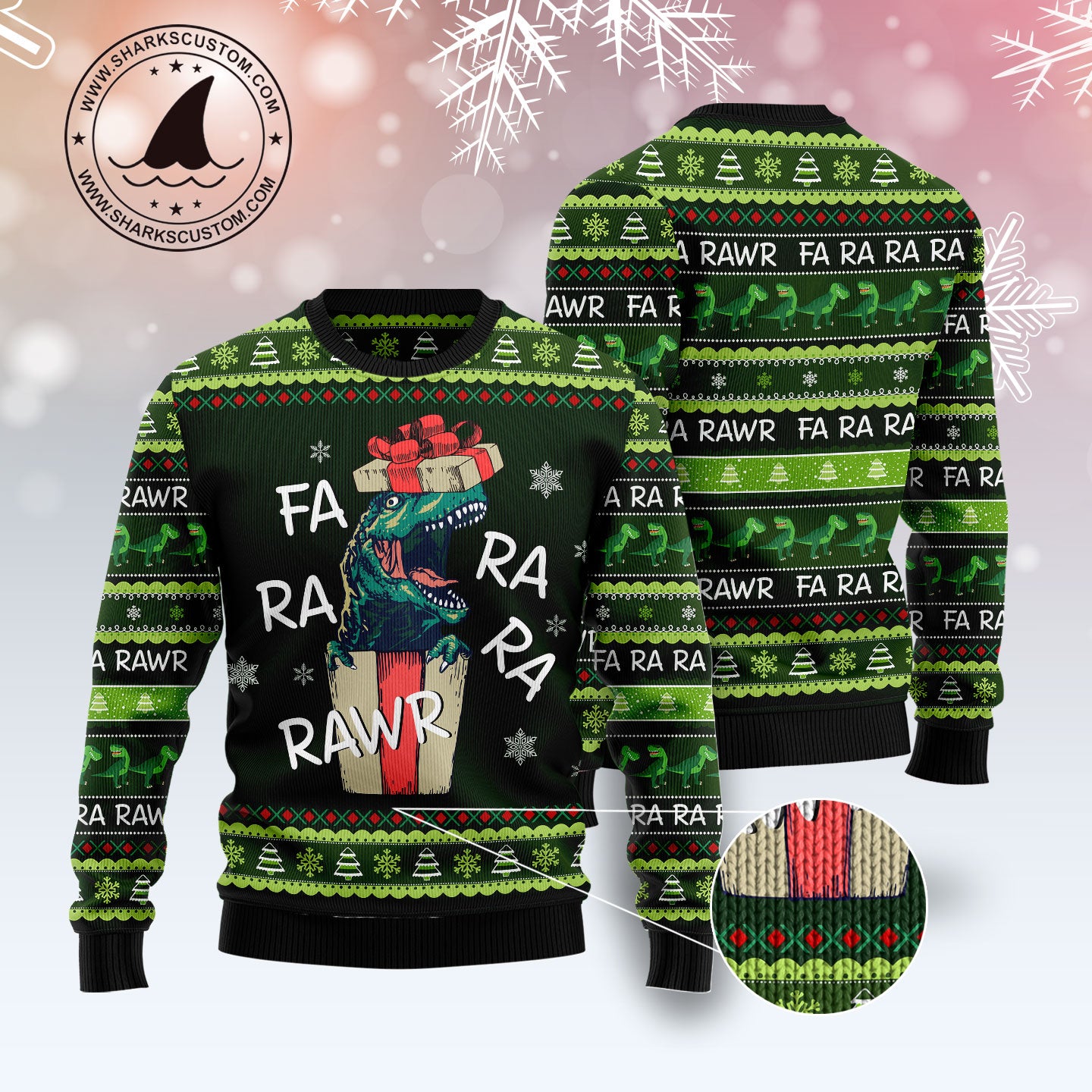 Dinosaur Gift Farararawr TY0211 Ugly Christmas Sweater