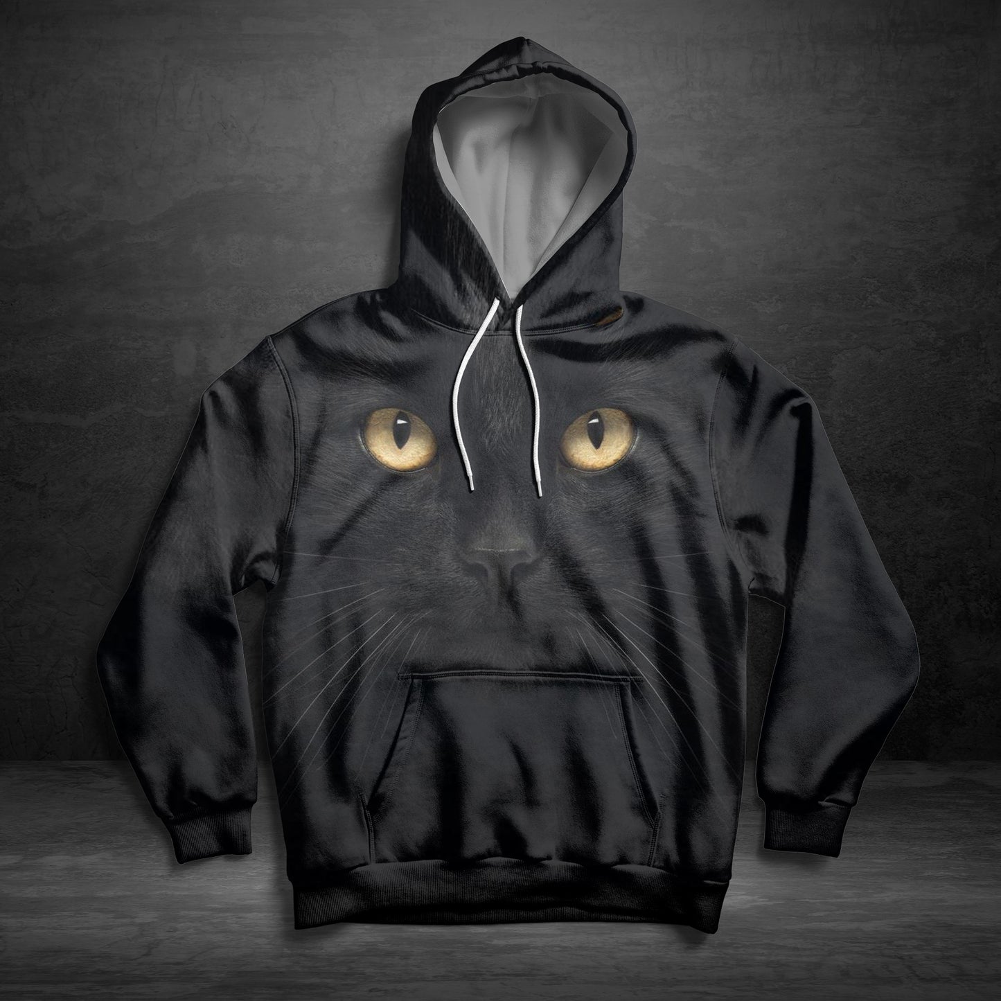 3D Black Cat - All Over Print Unisex Hoodie