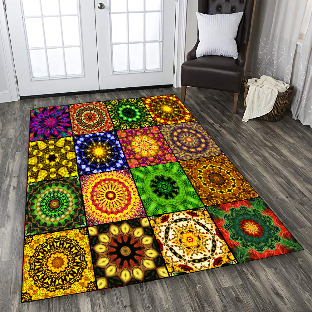 Colorful Mandala Rectangle Rug