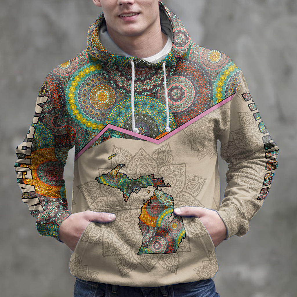 Amazing Michigan Mandala HZ112703 unisex womens & mens, couples matching, friends, funny family sublimation 3D hoodie christmas holiday gifts (plus size available)