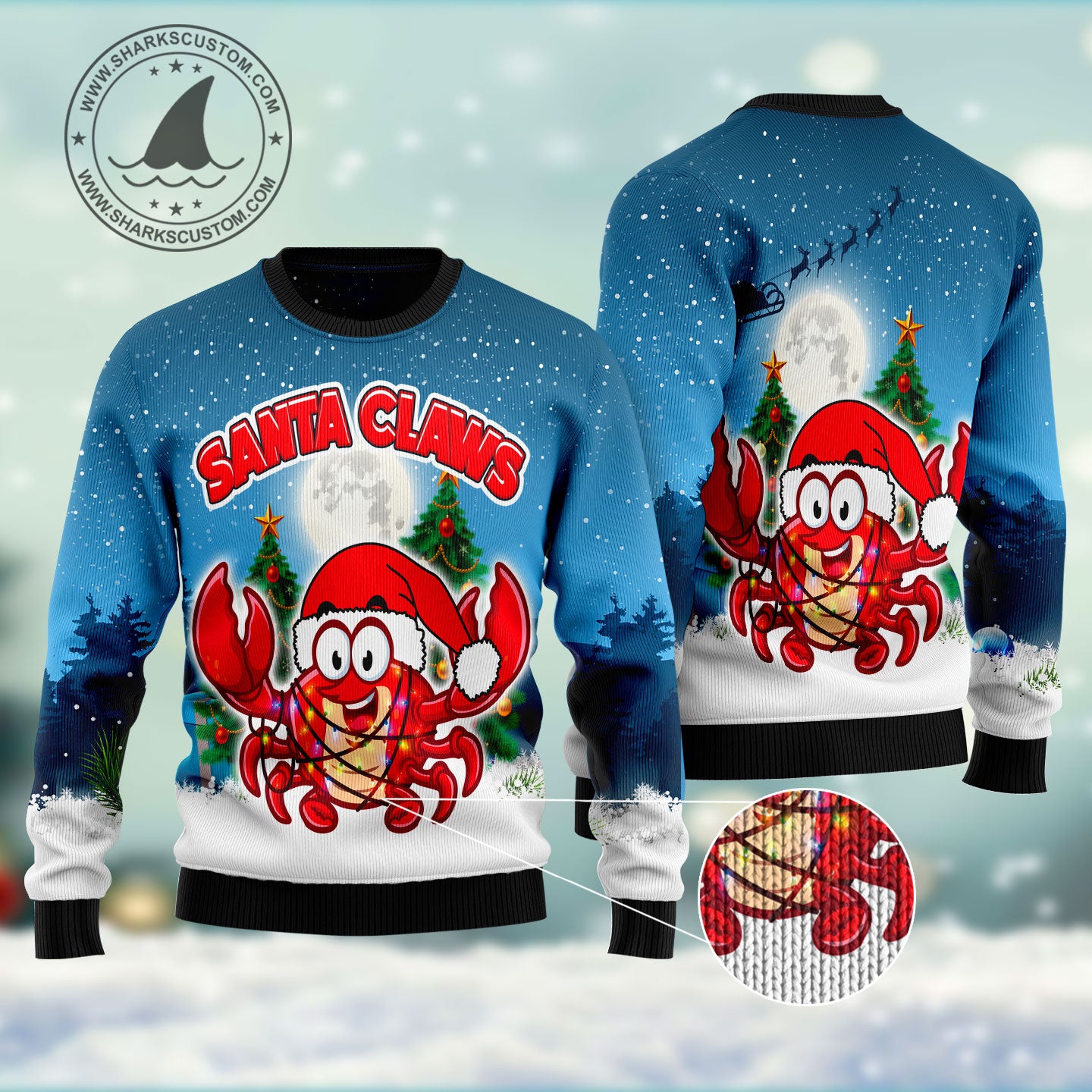 Santa Claws Crabs HT102204 Ugly Christmas Sweater