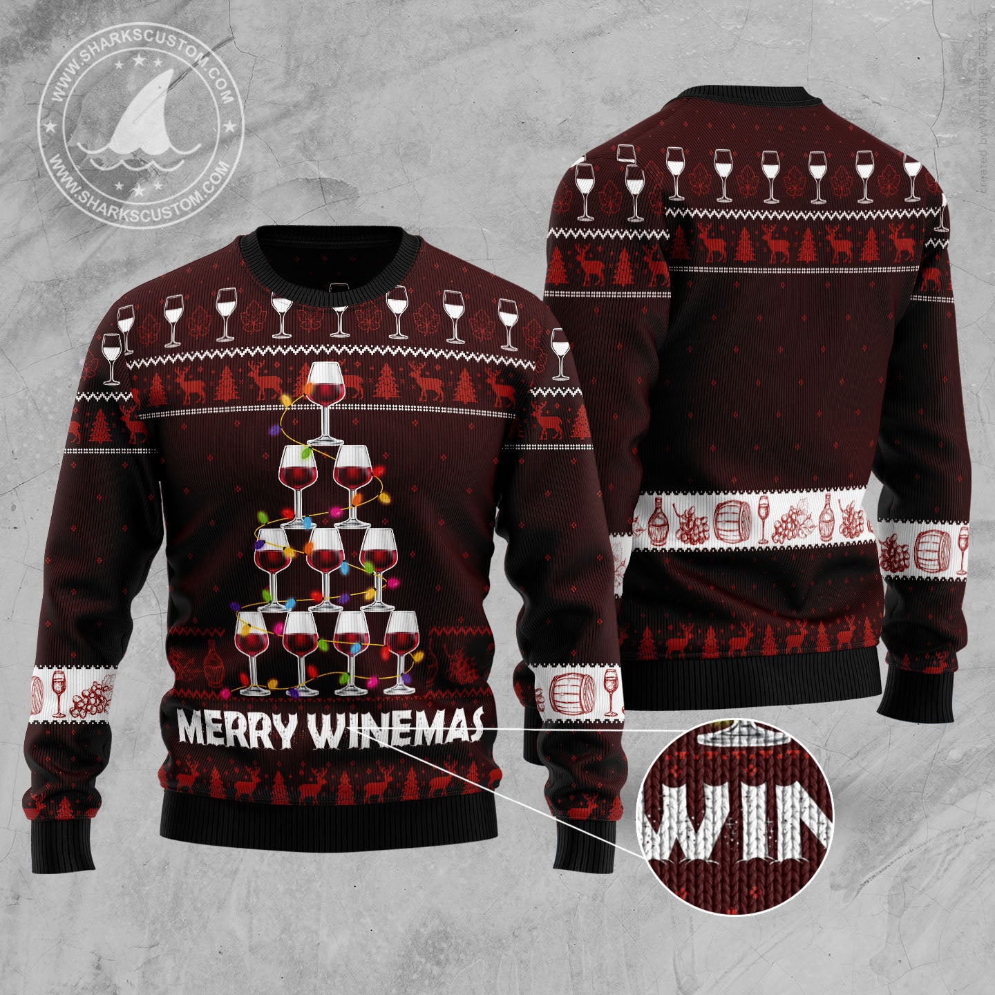 Merry Winemas D1410 Ugly Christmas Sweater