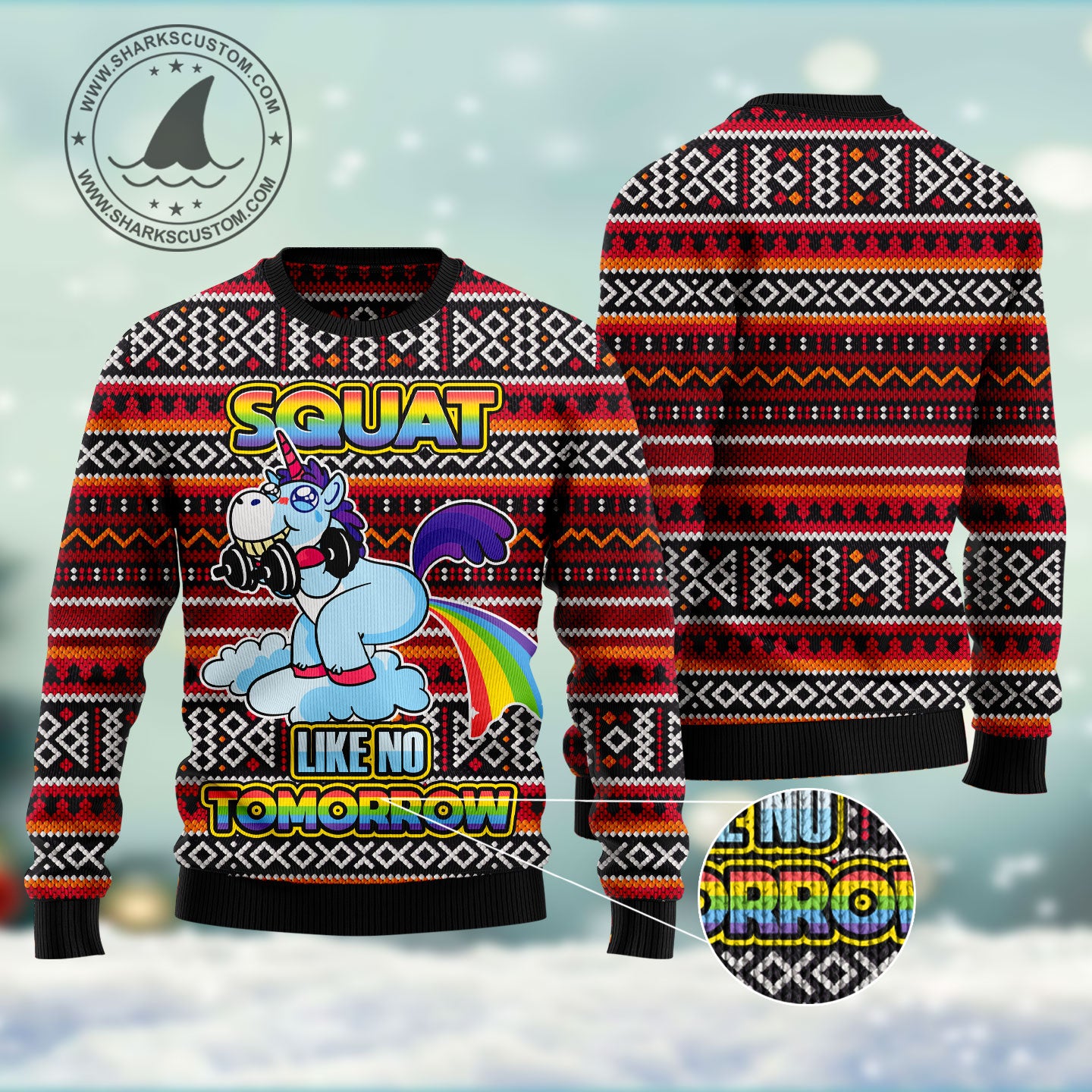 Unicorn Squat Like No Tomorrow HT102307 Ugly Christmas Sweater