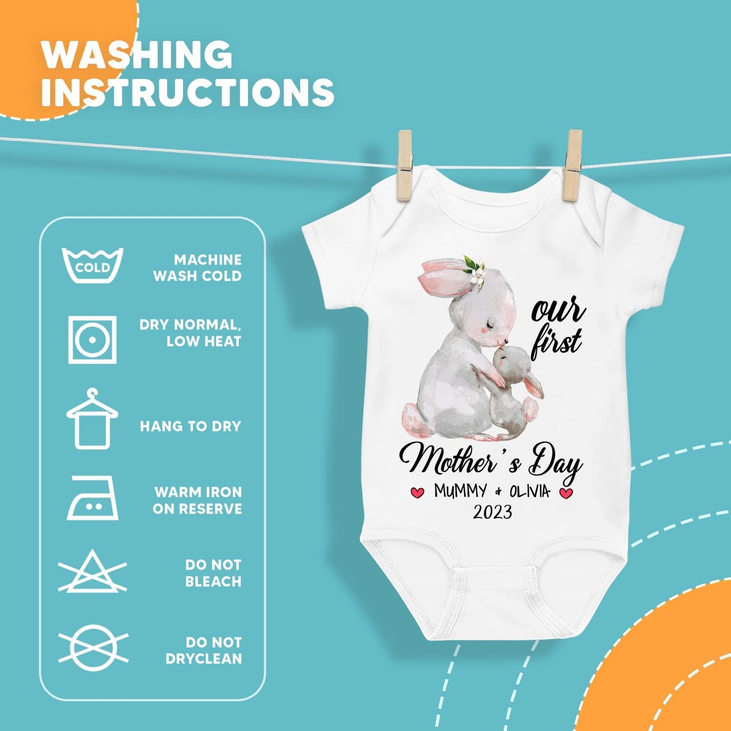 Our First Mother's Day Rabbit Matching Outfit